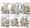 6Pcs DIY Folding Greeting Card Easter Diamond Art Painting Creative Design Foldable Thank You Cards Blessing Greeting Card Set for Birthday Festival Crafts Gift-Bunny Easter Eggs01